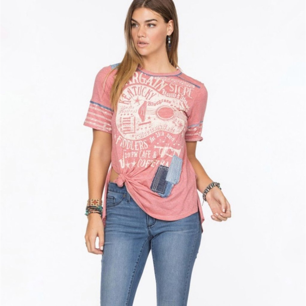 Double D Ranch The Bargain Store Top Pink Kiss Dolly Parton Tee western small